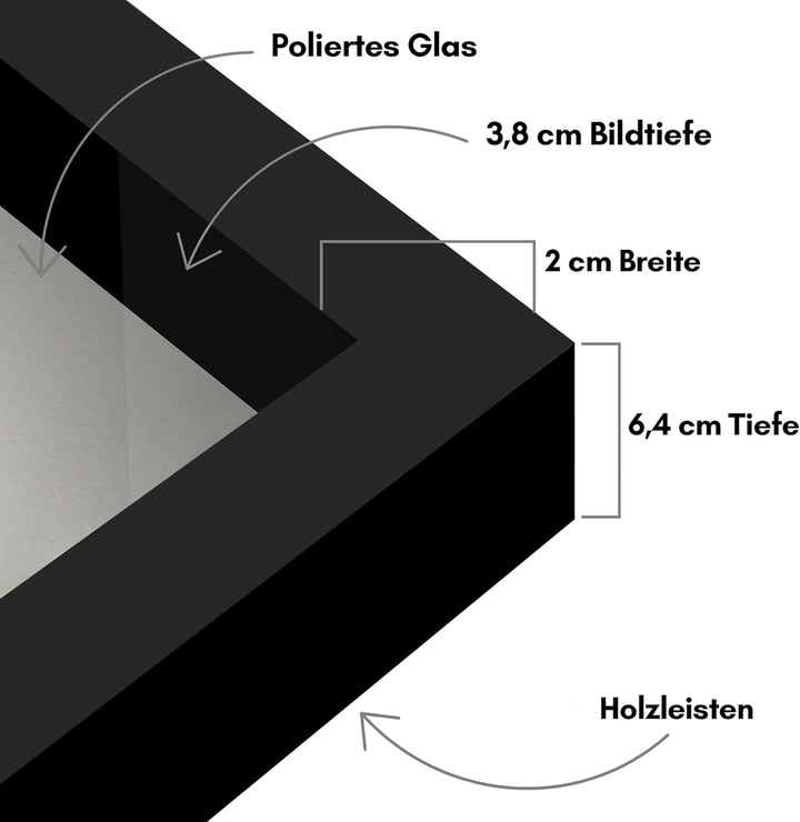 Americanflat 3D-Bilderrahmen zum Befüllen in Schwarz - 2er Set - 20x20 cm Tiefer Objektrahmen mit We