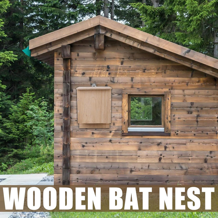 Outdoors Fledermauskasten, 24 x 8.3 x 9.9 cm Wetterfest, Grosser Unterschlupf für Fledermäuse, Holz