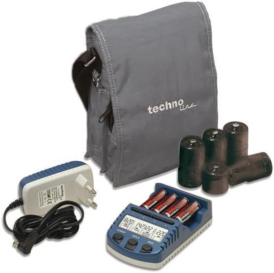 Technoline BC 1000 Set Akku-Ladegerät blau