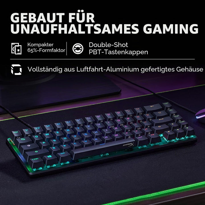 HyperX Alloy Origins 65 – Mechanische Gaming-Tastatur - Ultrakompakter 60% Formfaktor - HyperX Red A