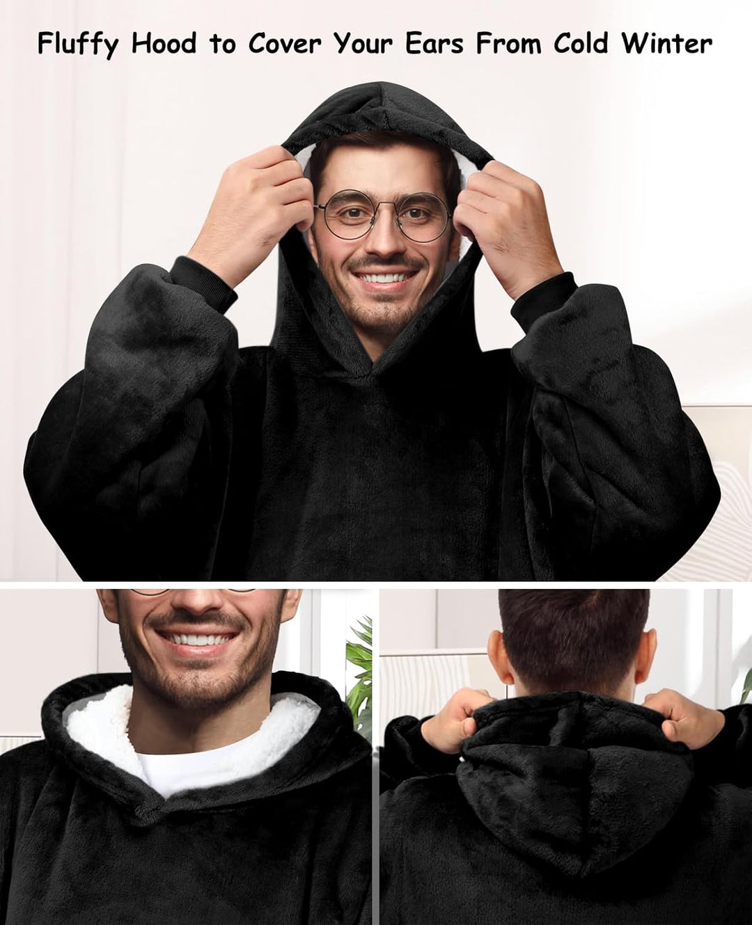 Sendowtek Übergrosse Hoodie Decke Damen Oversized, Sherpa Deckenpulli Weich Super Warme Komfortable
