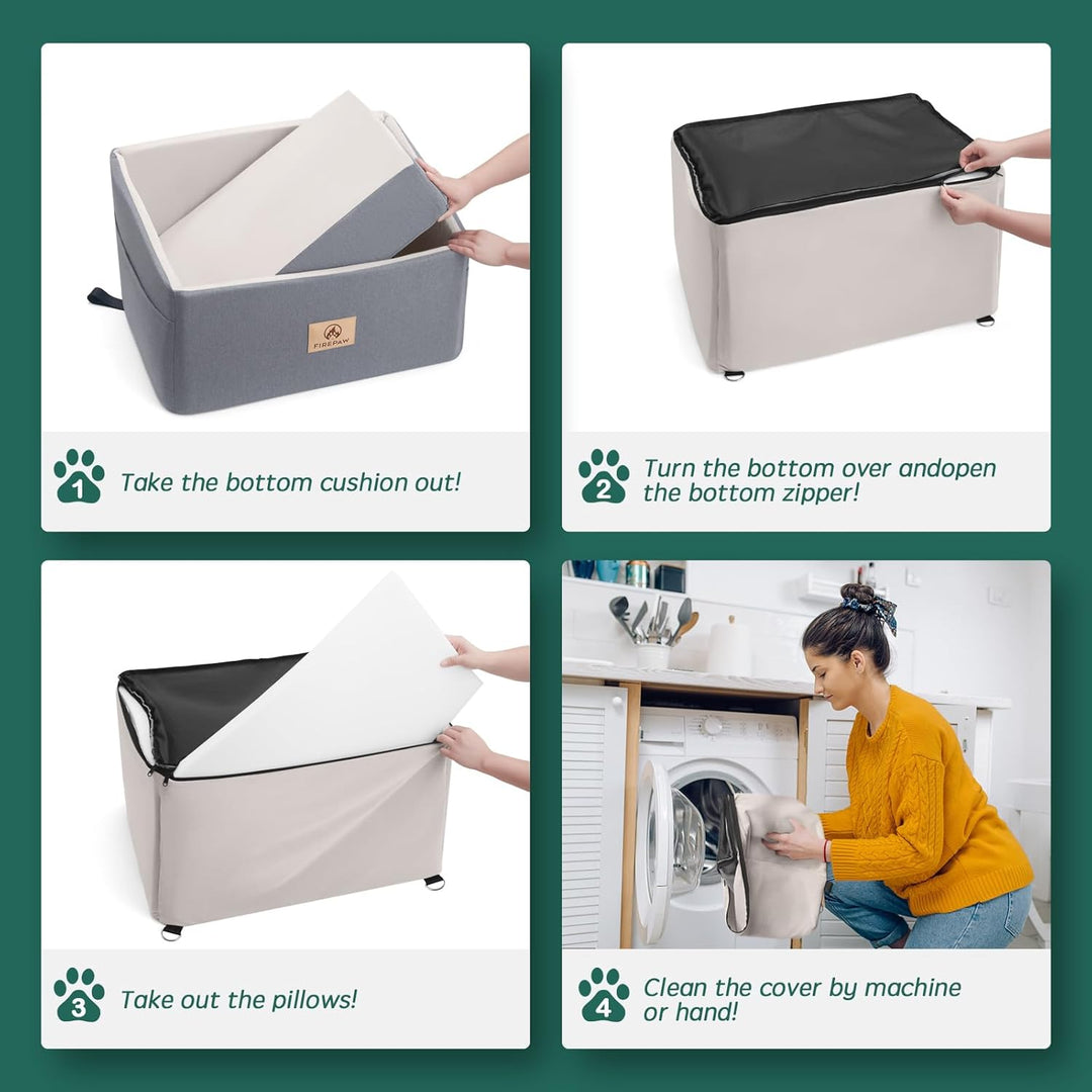 PAWBOSE Car Dog Seat für grosse Hunde, Hund Booster Sitz für Hund unter 55Lbs oder 2 kleine Hunde, e