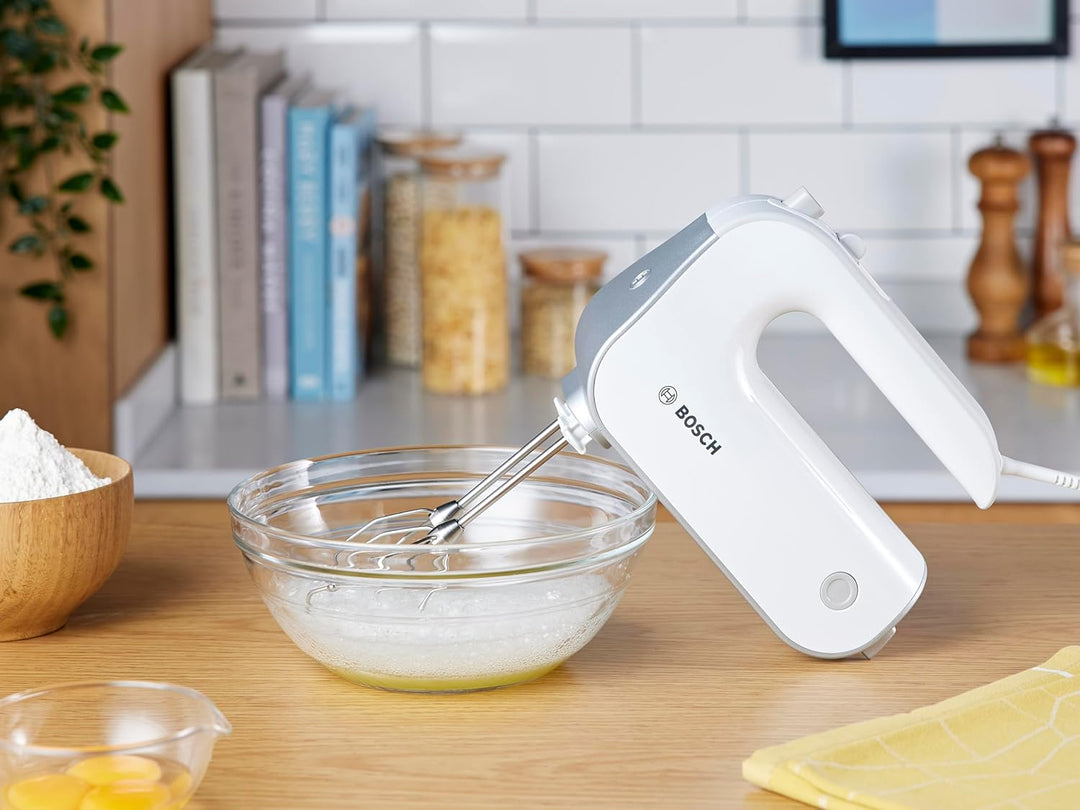 Bosch Handrührer Styline MFQ4030, 2 Rührbesen, 2 Edelstahl-Knethaken, spülmaschinengeeignet, 5 Stufe