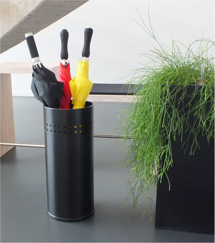 kela 421364 Schirmständer, Höhe: 50 cm, Edelstahl matt, Graphito, Schwarz, Schwarz