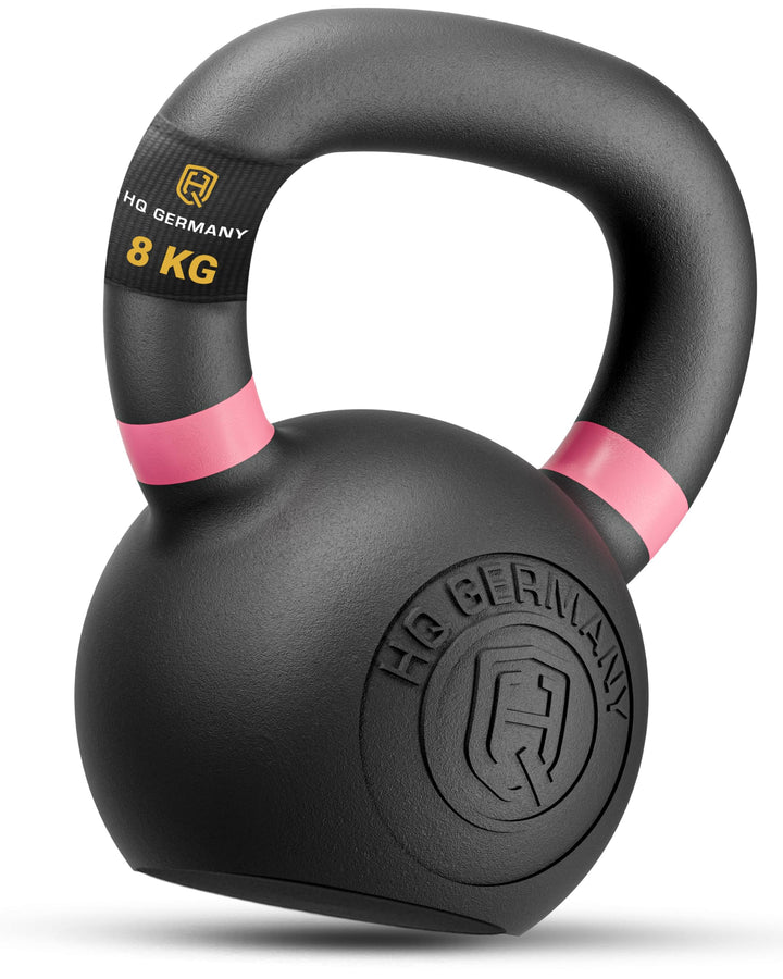HQ Germany® Kettlebell Powdercoat [Pulverbeschichtung] - Kugelhantel 2-32kg | Vollguss ohne Schweiss