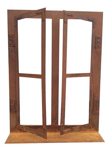 Deko-Fenster 45 x 33 cm zum Öffnen Rost Edelrost Metall + Original Pflegeanleitung von Steinfigurenw