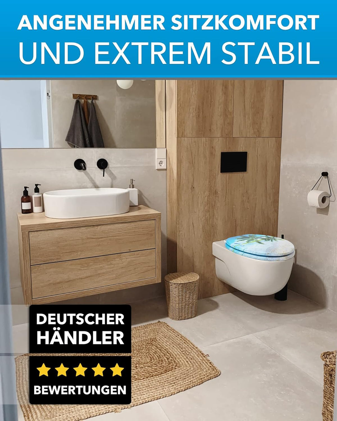 Xonic Design WC-Sitz - Premium Klo-Deckel - Toilettensitz mit Absenkautomatik - hochwertige Klobrill