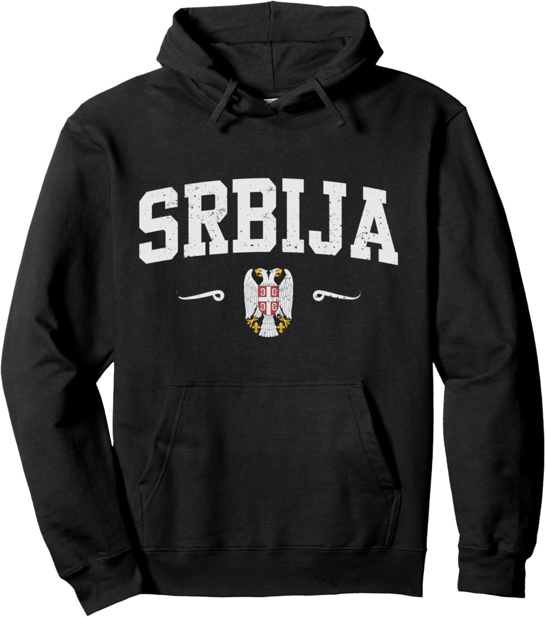 Srbija Serbien Sport Design mit Doppeladler Pullover Hoodie