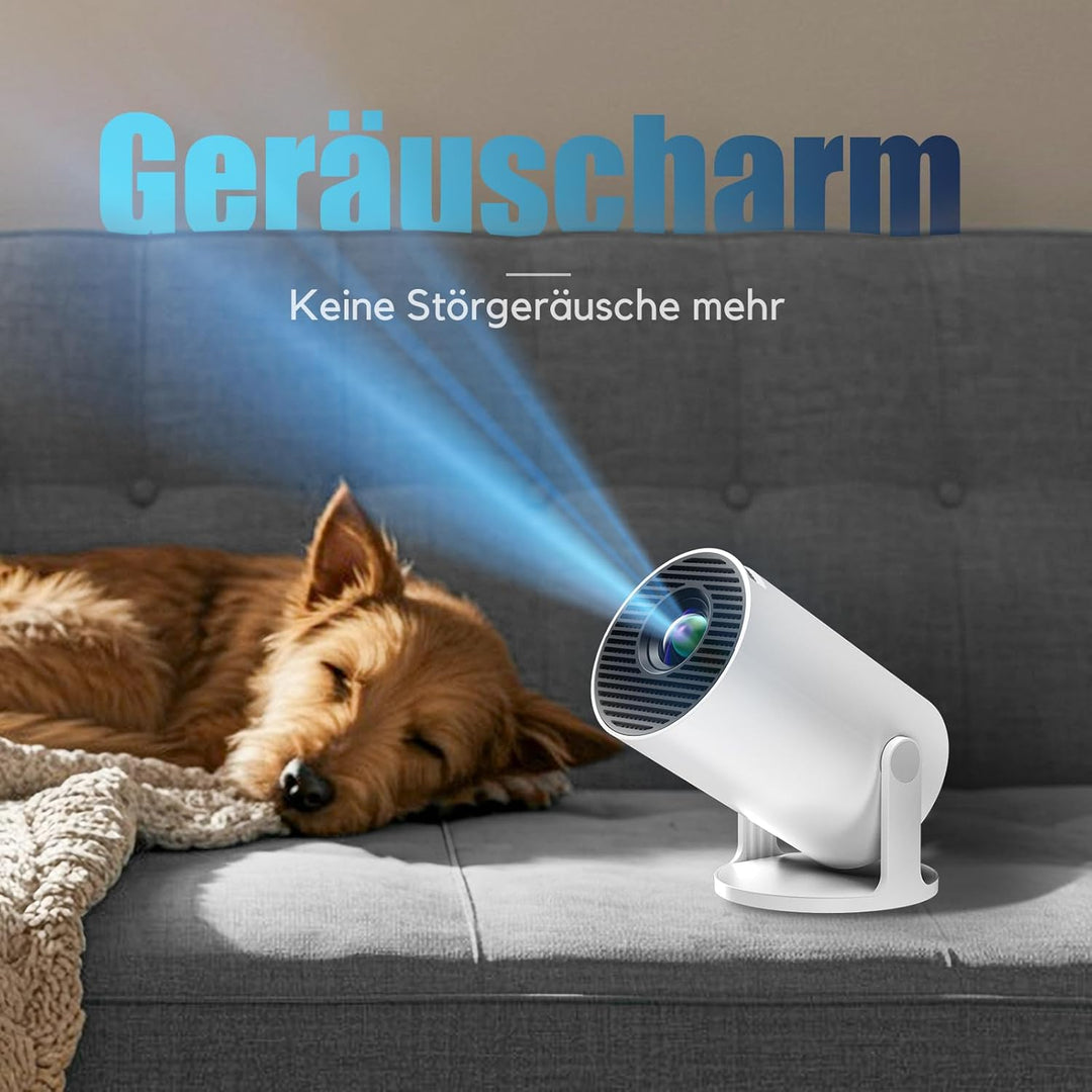 Mini Beamer Unterstützt 1080P [Android 11 & Auto Trapezkorrektur] AKIYO O2 Smart Projektor mit WiFi