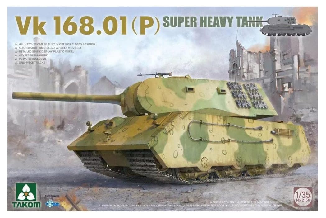 Takom 2158 TAK2158 VK168.01 (P) Super Heavy Tank Massstab 1:35 - Modellbau