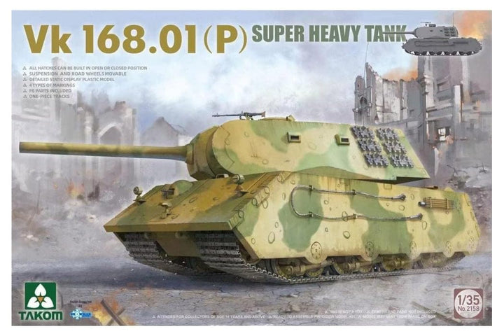 Takom 2158 TAK2158 VK168.01 (P) Super Heavy Tank Massstab 1:35 - Modellbau