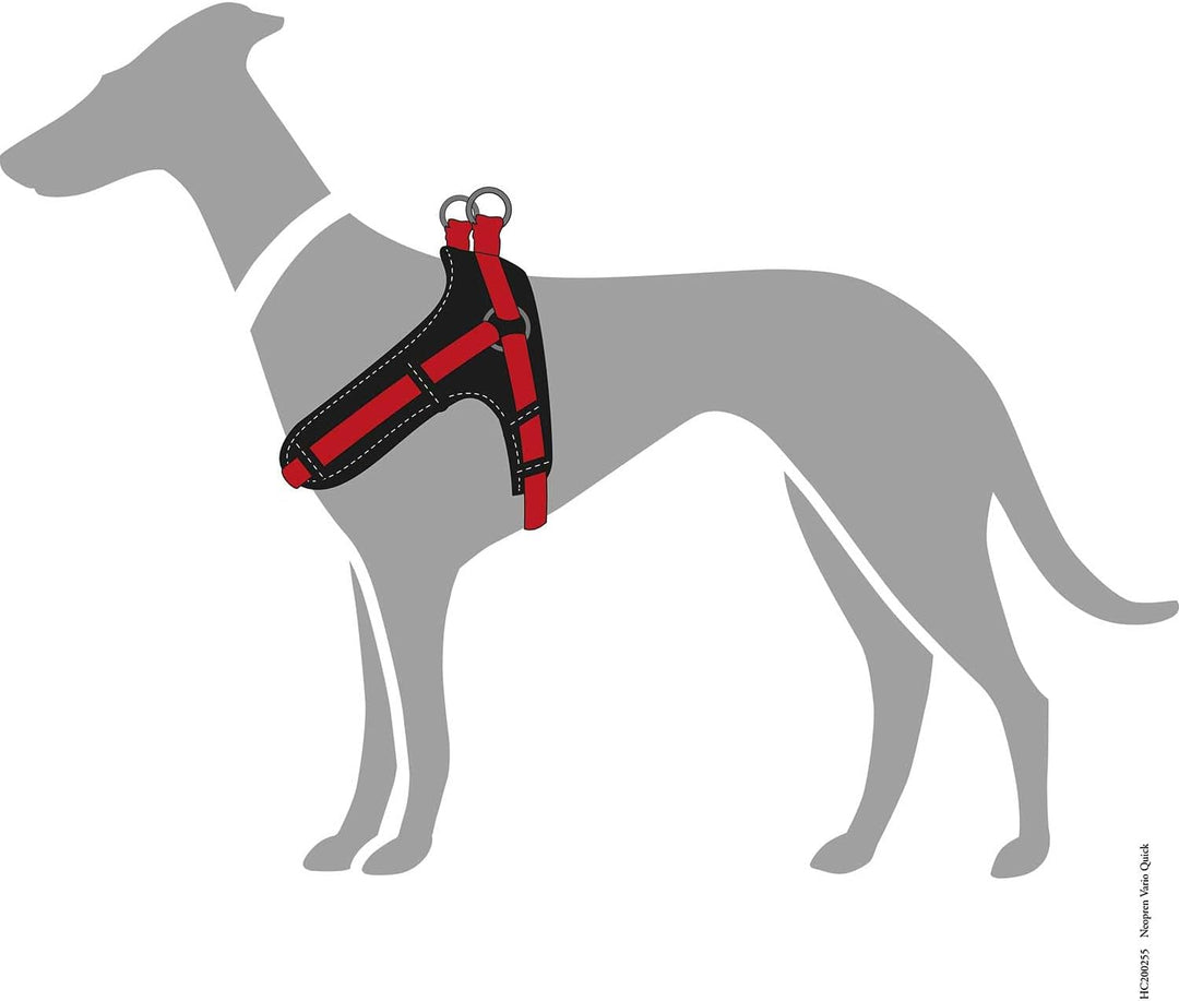 HUNTER Hundegeschirr NEOPREN VARIO QUICK, Farbe: rot/schwarz, hochwertiges Nylon, Neoprenpolsterung,