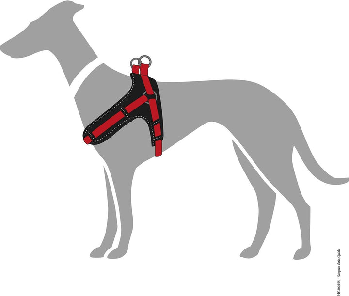 HUNTER Hundegeschirr NEOPREN VARIO QUICK, Farbe: rot/schwarz, hochwertiges Nylon, Neoprenpolsterung,