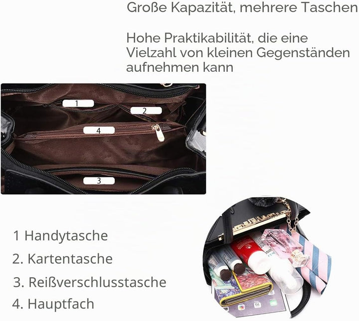 NICOLE &amp; DORIS Handtaschen Damen modische Damenhandtaschen taschen Damen Umhängetaschen mit Blumenmu