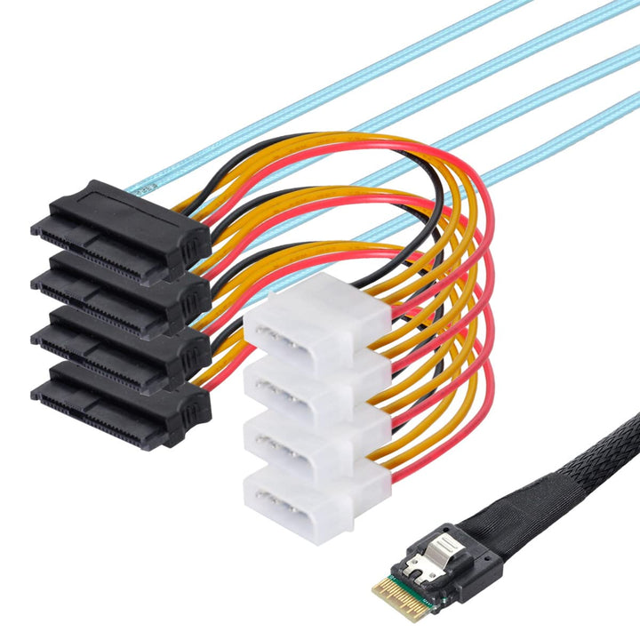cablecc Slimline SAS 4.0 SFF-8654 4i 38-Pin-Host auf 4 SAS 29-Pin SFF-8654 Target Hard Disk Fanout R