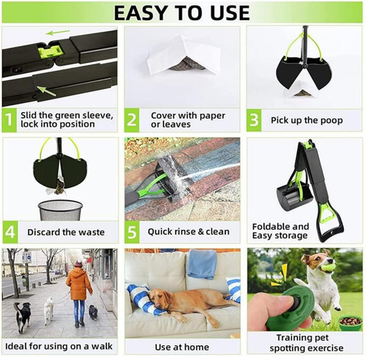 Dog Pooper Scooper, 71,1 cm langer Griff, Walking Poo Remover Greifer Picker für die Reinigung von m