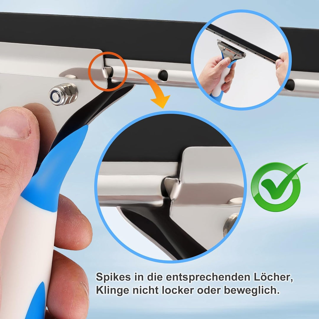 Mitclear Fensterreiniger Set, Profi Fensterputzer mit Eimer 12L, Fensterwischer 35CM, Fenster Einwas