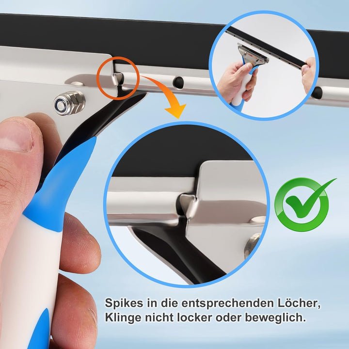 Mitclear Fensterreiniger Set, Profi Fensterputzer mit Eimer 12L, Fensterwischer 35CM, Fenster Einwas