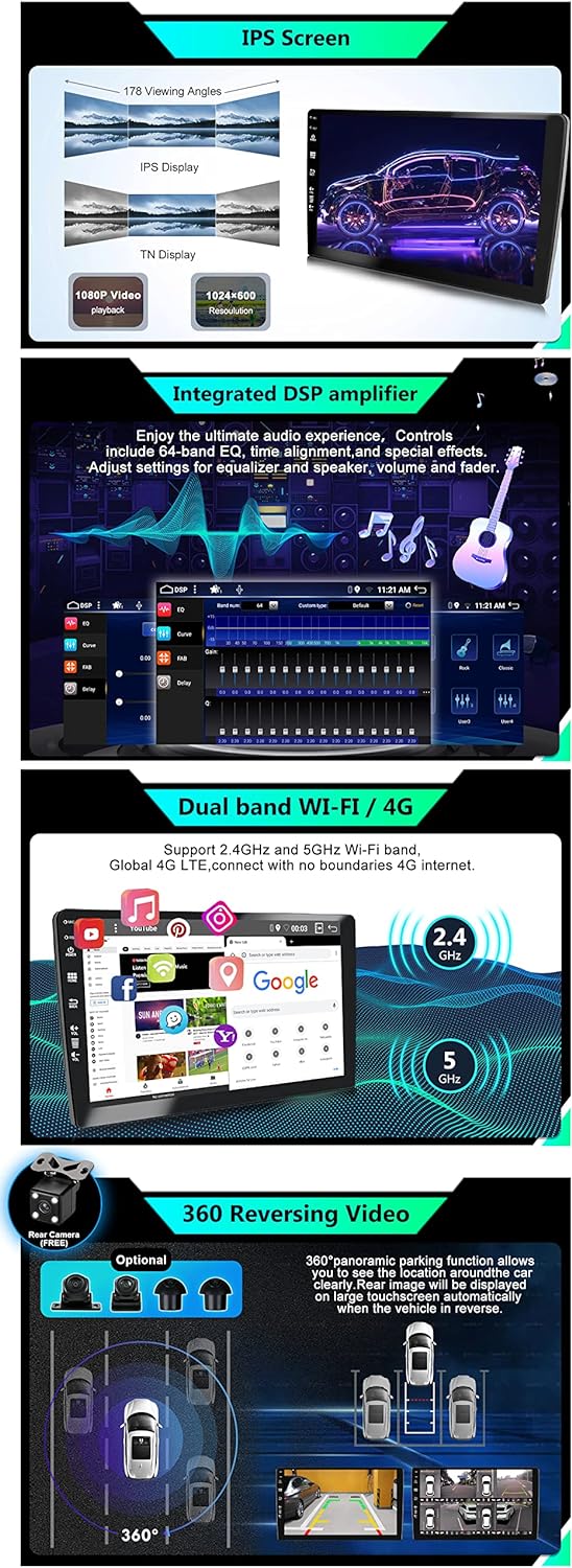 SXAUTO - Built-in DAB - Android 12 IPS Autoradio Passt für FIAT 500L (2012-2016) - Eingebaut Carplay