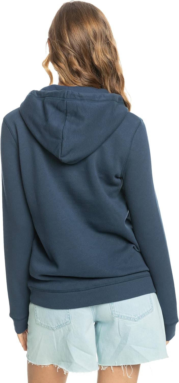 Roxy Damen Itia Zip Signature Hooded Sweatshirt S Mood Indigo, S Mood Indigo