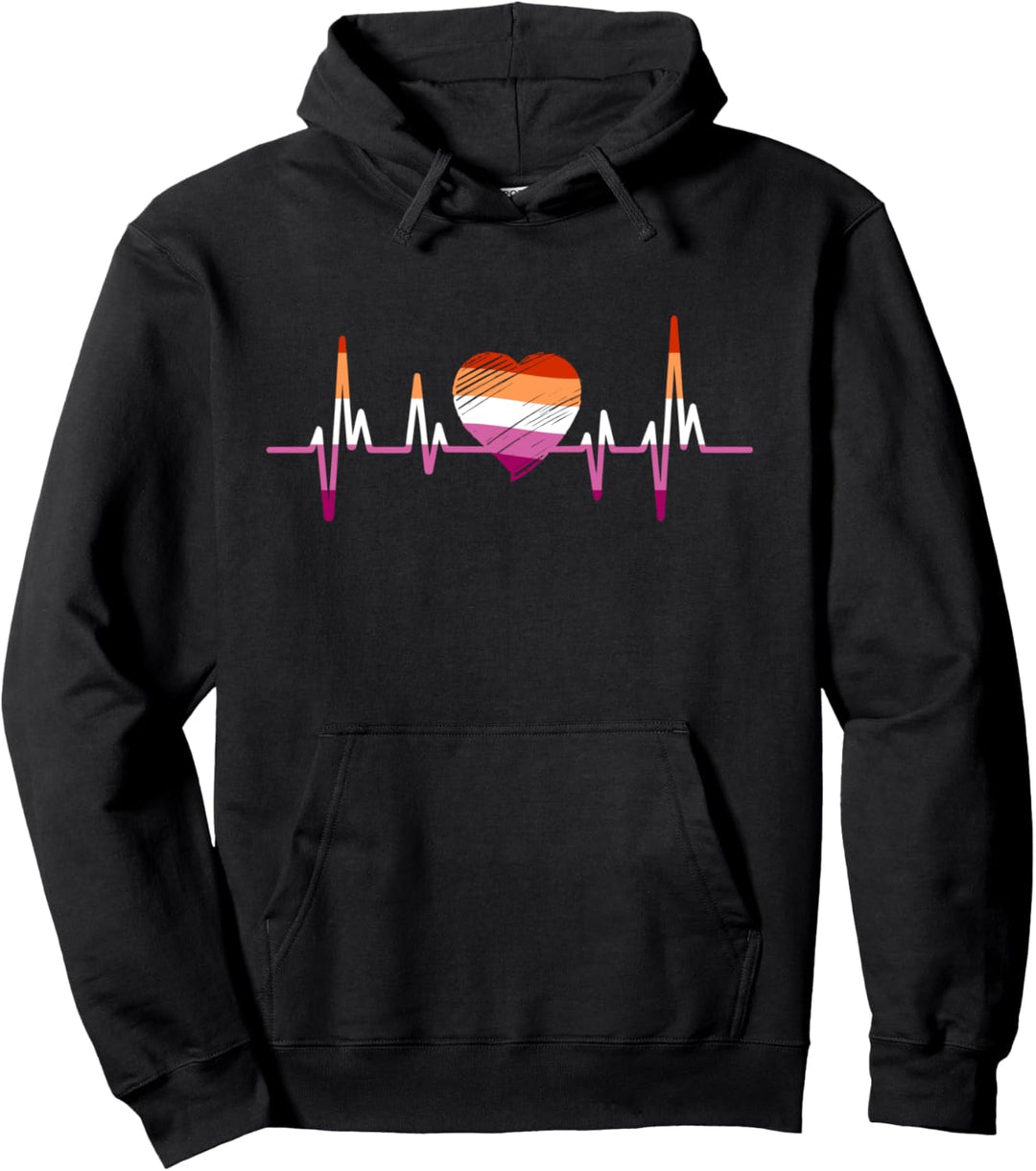 LGBT Lesben Flagge mit Herz Gay Pride Fahne Lesben Pullover Hoodie