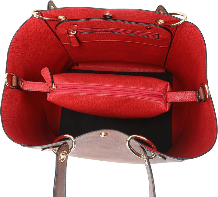 SQLP Damen Henkeltaschen Leder Gross Kapazität Shopper Tasche Student Schultasche Arbeit Handtasche