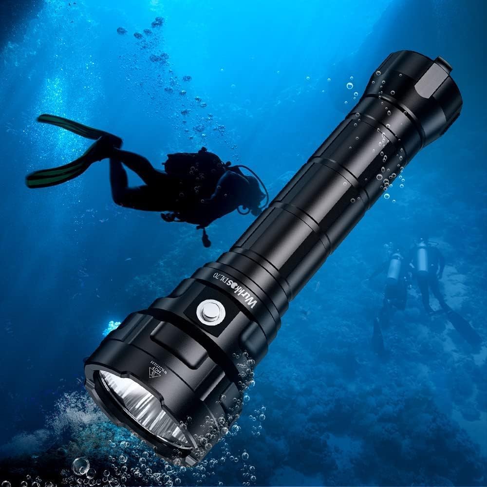 Wurkkos DL70 Tauchlampe, 13000 Lumen Tauchen Taschenlampe, 4*XHP50.2 (3V) LEDs Unterwasser Taschenla