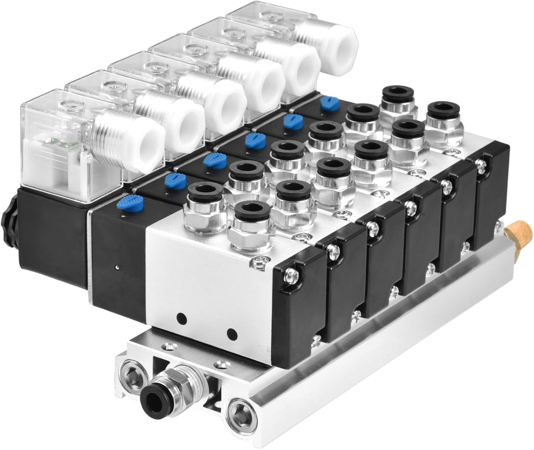 Heschen Elektrisches Pneumatisches 6 Magnetventil 4V210-08, DC 12 V, PT1/4, 5 Wege 2 Positionen, Ver