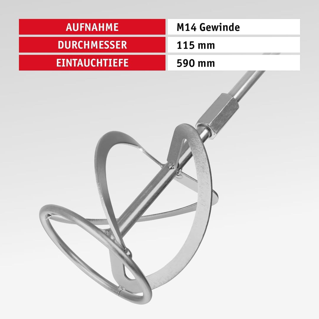 WALTER Farb- und Mörtelrührer 1400 Watt mit Softstartmechanismus und elektronischer Drehzahlregelung
