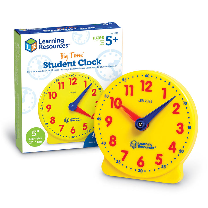 Learning Resources Big Time Lernuhr – Lernspielzeug zum Uhrzeit Lernen für Kinder ab 5 Jahren – 12-S