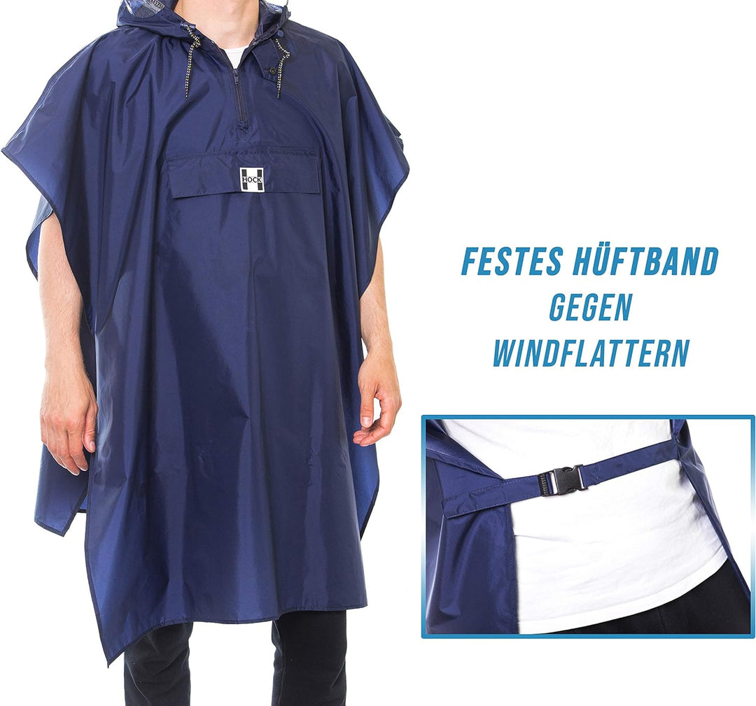 HOCK Regenponcho Damen Herren – Regenponcho Fahrrad 100% Wasserdicht – Regenponcho Festival – Regenb