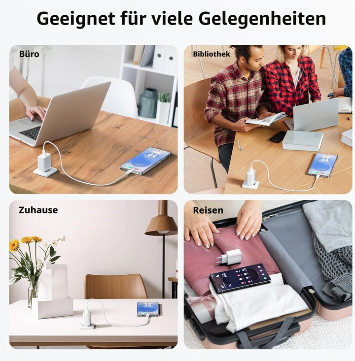 USB C 25W Ladegerät, 5er-Pack Schnellladegerät PD3.0 Stecker Typ C Handy Netzteil Wand-Ladegerät Kom