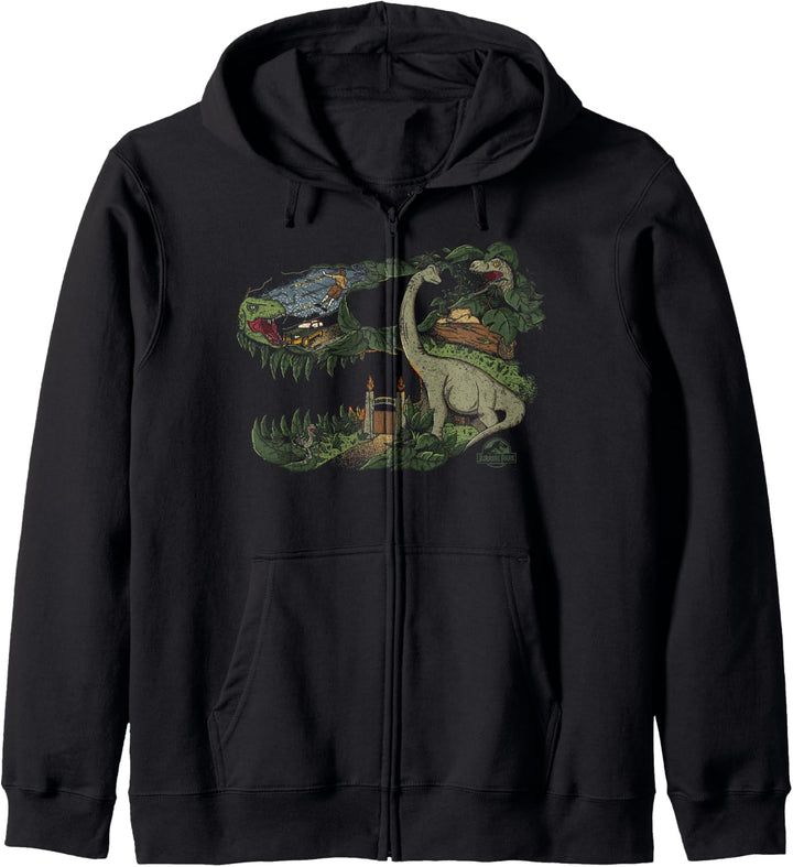 Jurassic Park Dinosaur T-Rex Skull Mashup Kapuzenjacke