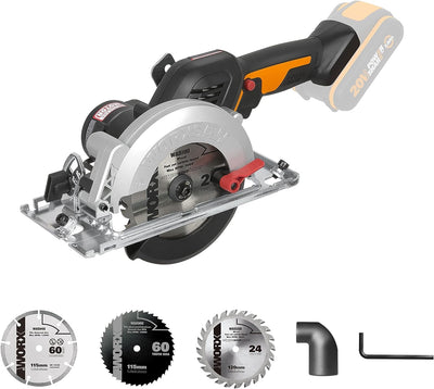 WORX WX531.9 Akku Handkreissäge 20V – Bürstenlose Kreissäge für exakte, gerade Schnitte – Schneidet