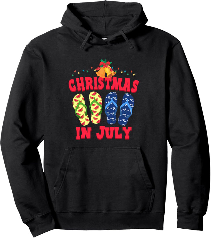 Christmas In Juli, Summer Vacation Flip-Flops Pullover Hoodie
