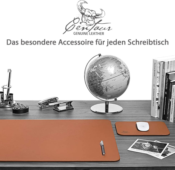 Centaur - Hochwertiges Leder Mousepad 25x18 cm Cognac - Vintage Mauspad aus echtem Leder - Unterlage