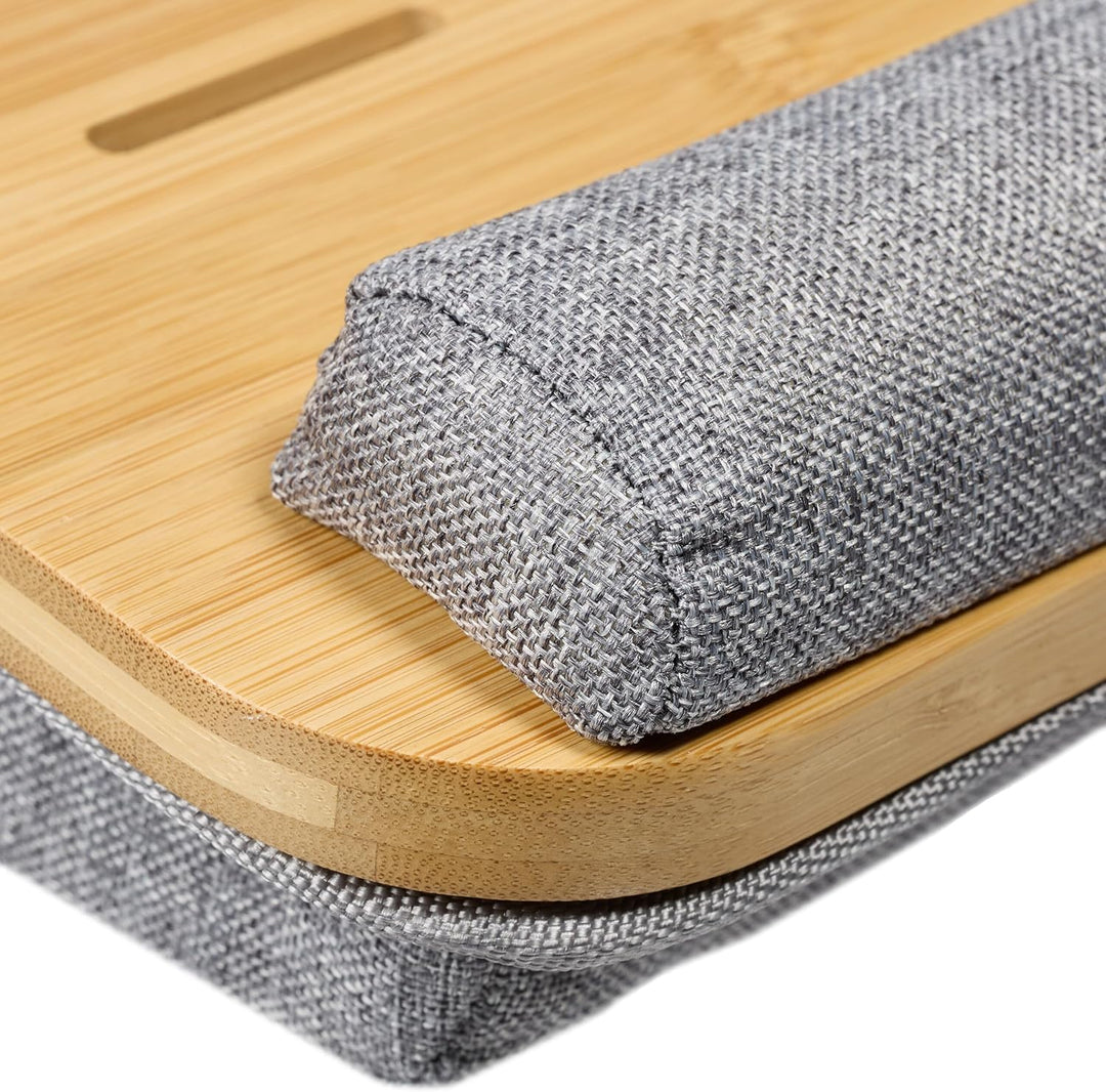Relaxdays Laptopkissen, Bambus, Handgelenkauflage, Mauspad, HBT 10x55,5x36 cm, Laptopablage, Laptopu