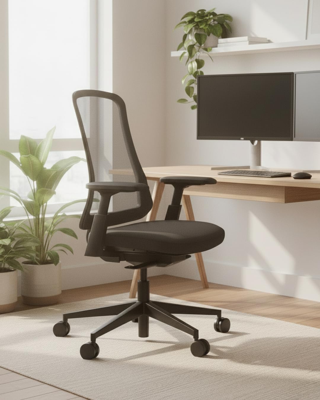 ProtoArc Flexer Ergonomischer Bürostuhl – Schreibtischstuhl mit Sitztiefenverstellung, konturiertem
