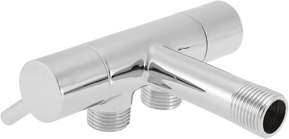 Verchromte Wandmontage, Winkelventil, Doppelauslassventiladapter, verstellbarer Durchfluss, Messing,