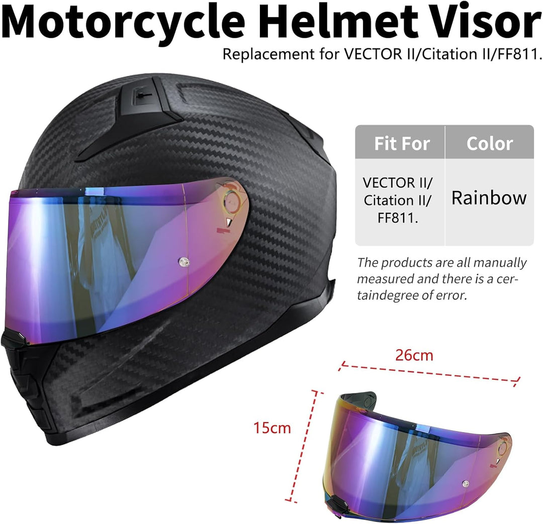 Helmvisier für FF811/VECTOR II/Citation II,Motorradhelm Visier,Motorrad Vollgesichtshelm Windschutzs