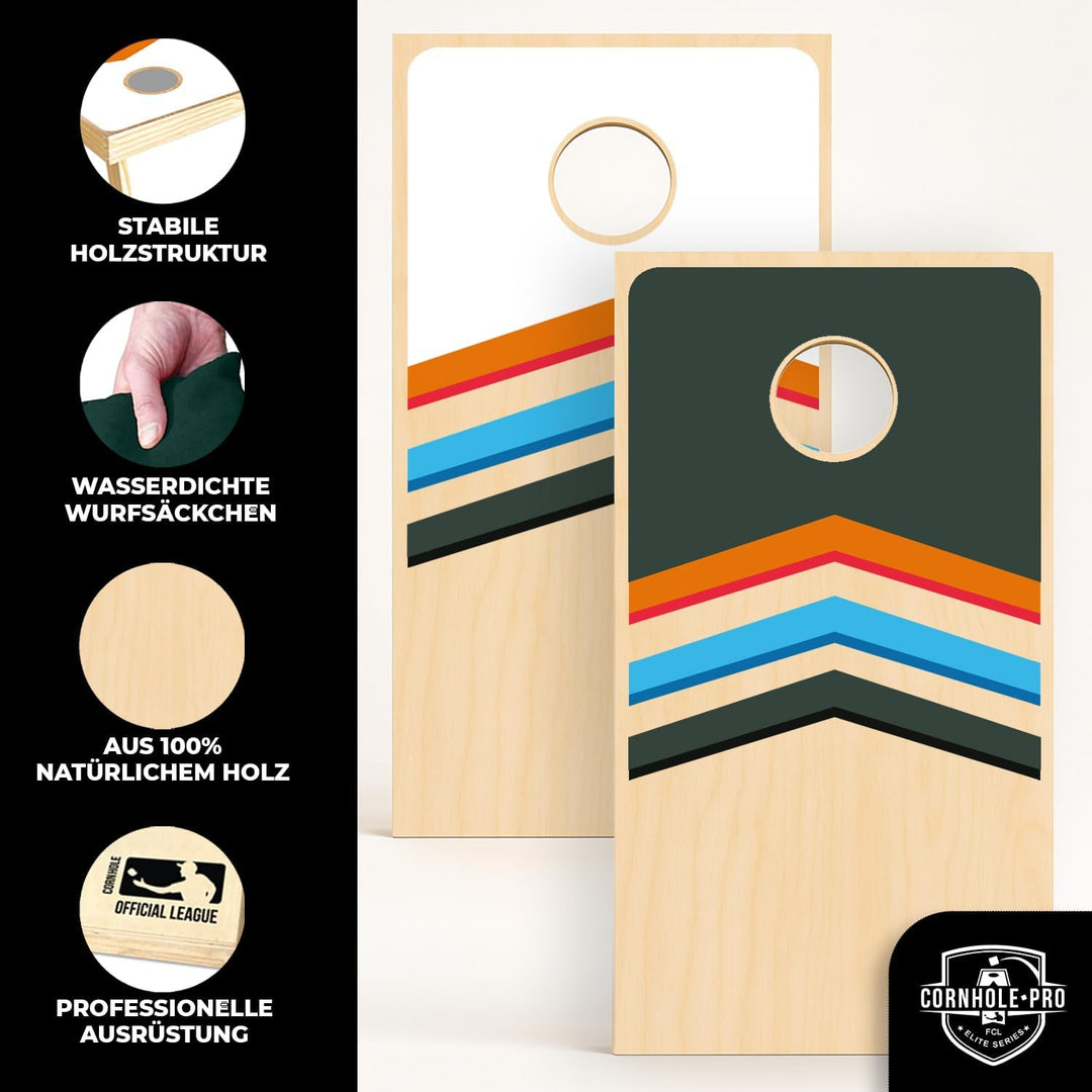 Offizielles Cornhole Spiel – 90×60 cm – Komplettes Set mit 2 Boards + 8 Säckchen – Robustes Wurfspie