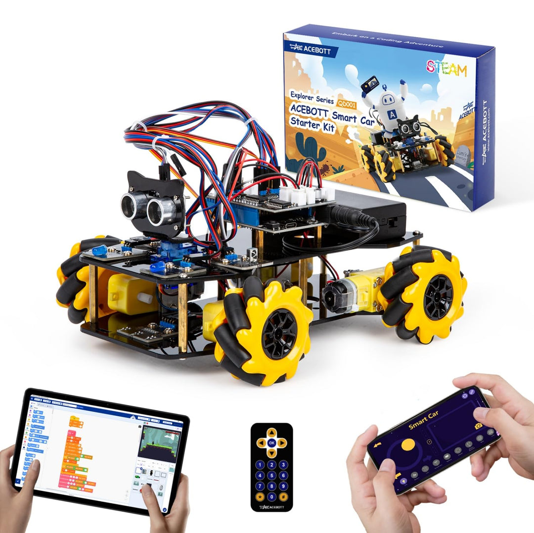 ACEBOTT Smart Robot Car Kit für Kinder, für Jungen, Mädchen und Erwachsene Yellow, Yellow