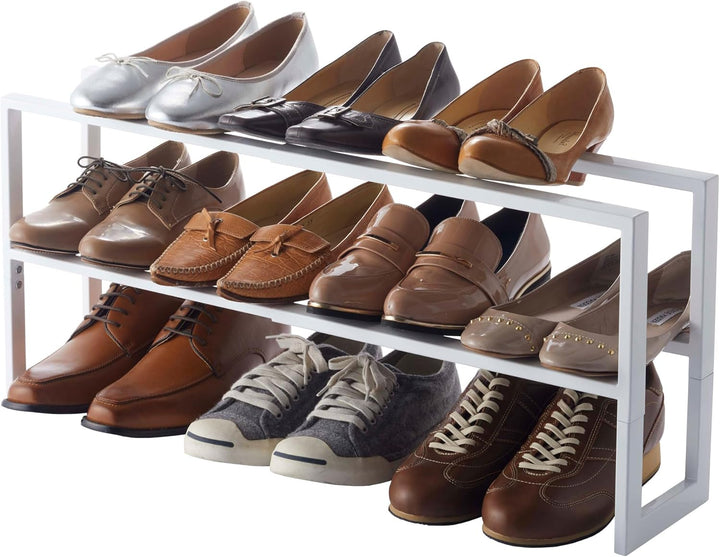Extendable shoe rack 2 tier - Line - white Weiss Single, Weiss Single