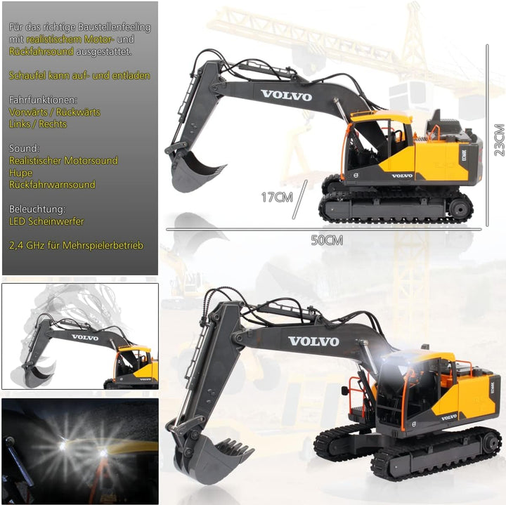 JAMARA Volvo Excavator EC160E Baustellenfahrzeug 1:16 ferngesteuert 2,4 GHz offiziell lizenziert (Vo