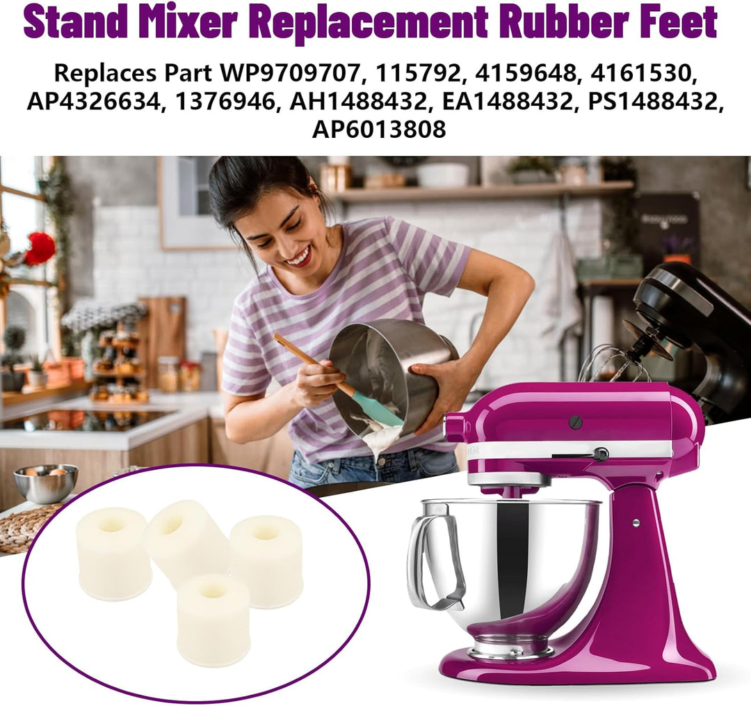 Mixer-Gummifüsse, kompatibel mit KitchenAid-Standmixerfüssen, (4 Stück) Mixerfüsse Pads, Mixer-Gummi