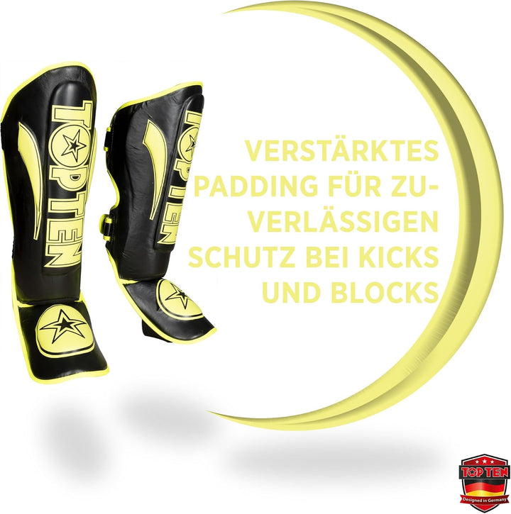 TopTen Schienbeinschutz „Star Light“ Schwarz - Gelb S, Schwarz - Gelb S