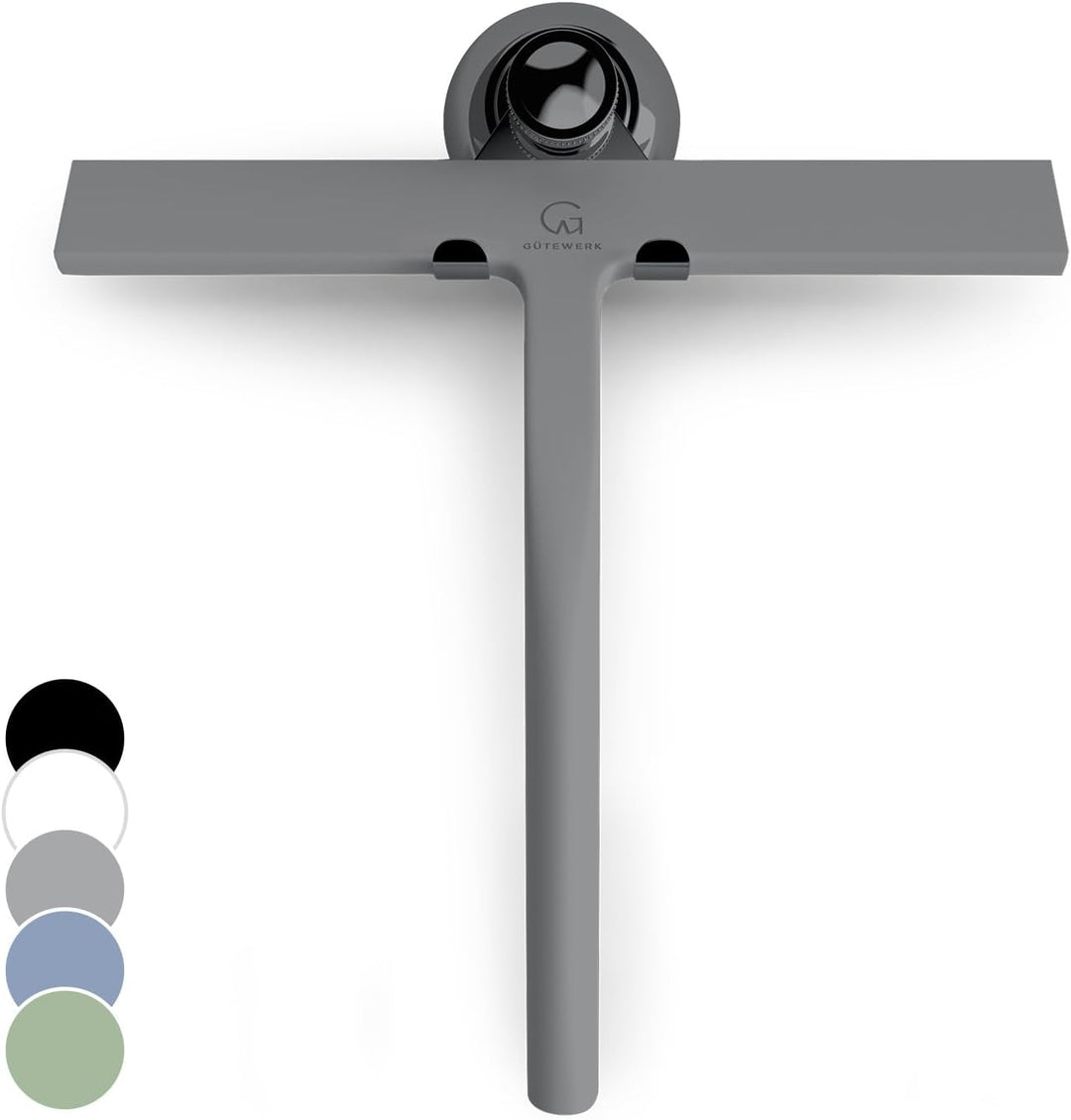 Gütewerk Duschabzieher, Silikon-Abzieher Dusche, Hygienischer Abzieher für Badezimmer, Duschwand & F