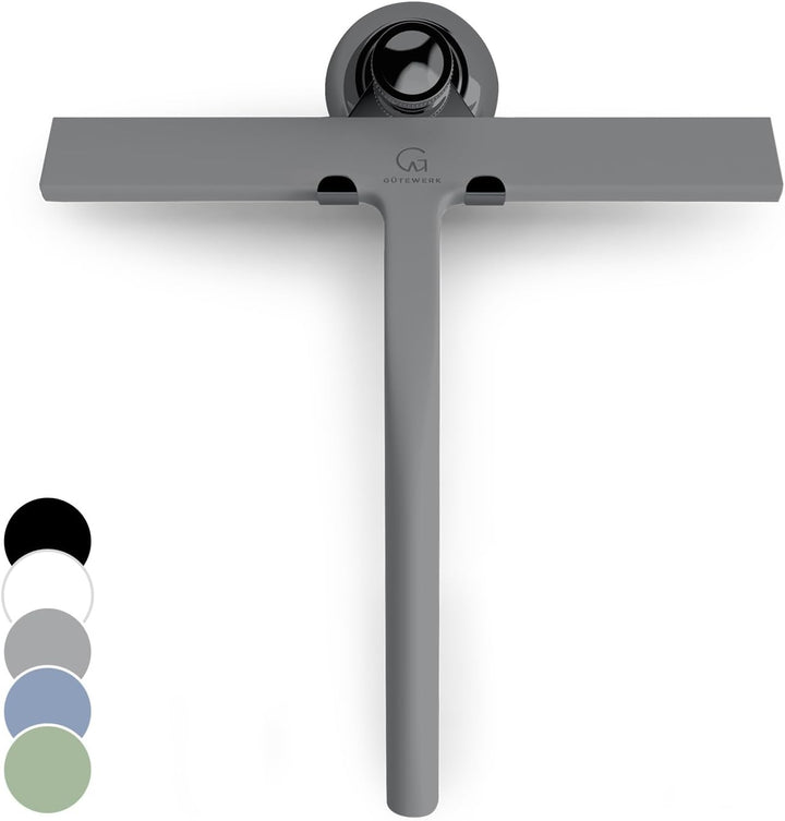 Gütewerk Duschabzieher, Silikon-Abzieher Dusche, Hygienischer Abzieher für Badezimmer, Duschwand & F