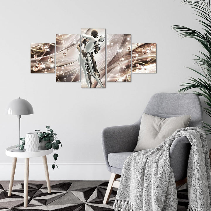 Runa Art Wandbilder Abstrakt Liebe 5 Teilig Bild auf Vlies Leinwand Deko Wohnzimmer Schlafzimmer Rom