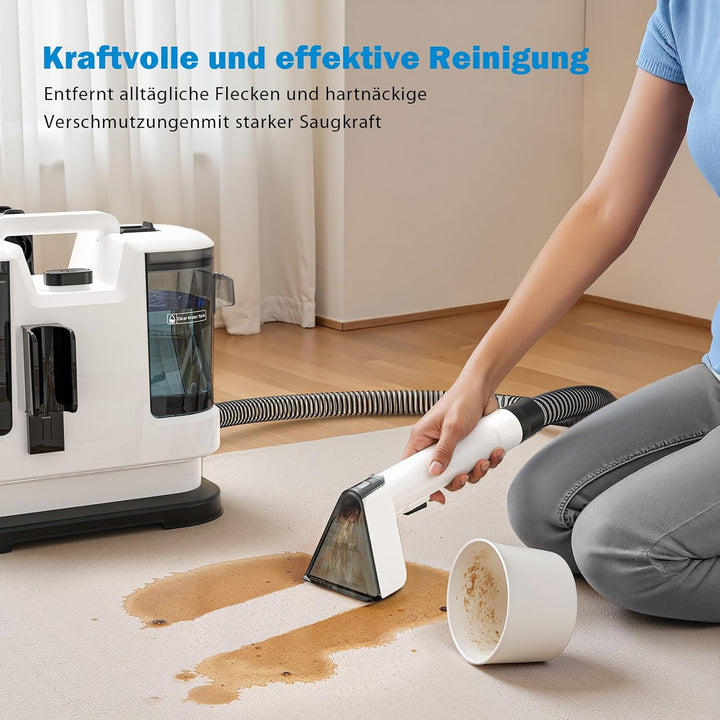 Tragbarer Polsterreiniger & Fleckenreiniger – 3-in-1 Spot Cleaner mit Sprüh-, Bürsten- und Saugfunkt
